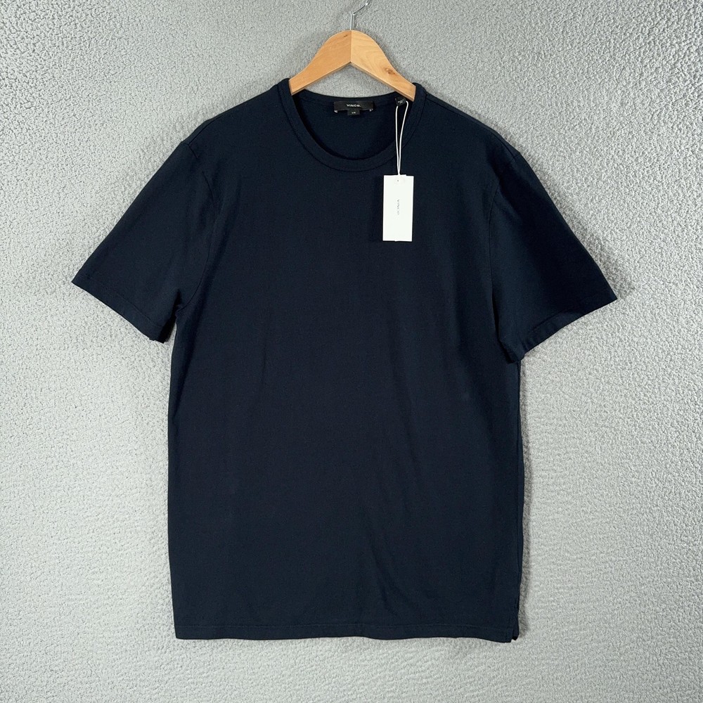 NEW Vince Shirt Mens Large Navy Cotton Garment Dye Crewneck Tee FLAWED