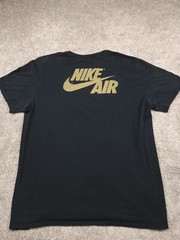 Jordan Nike Shirt Mens Large Black MJ Nike Air Big Swoosh Logo Spell Out