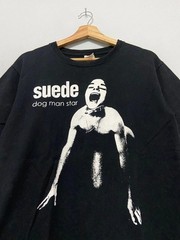 Vtg Suede Band Dog Man Star Album Rock Black Unisex T shirt S-5XL KH14987