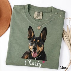 Personalized Pet Photo Comfort Tee Custom Dog Cat Lover