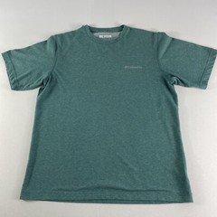 Columbia T Shirt Adult Small Teal Green Fishing Performance Omni-Wick Tee Mens