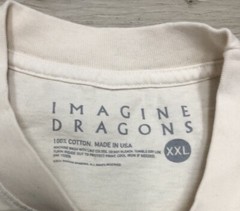 Imagine Dragons T Shirt XXL Cream LOOM World Tour 2024 Merch NEW *flaw