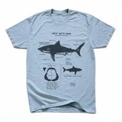 Great White Shark Anatomy T-Shirt – Hand-Drawn Biology Diagram