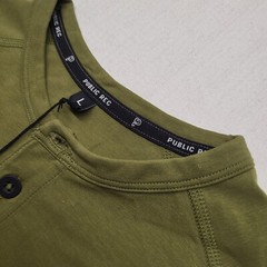 Public Rec Mens Henley Shirt Go To Large Slim Green Performance Academia Preppy