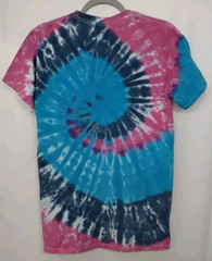 New Tie Dye Men’s T-Shirt Pink Blue Adult Small Multicolor Summer Spiral