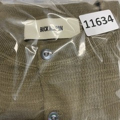 Buck Mason Shirt Mens Large Olive Daybreak Rower Thermal Knit Henley Long Sleeve