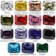 15pcs 8x10mm Octangle Cut 5A Cubic Zirconia Stone Mix 15 Colors Loose CZ Synt…