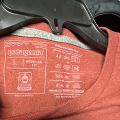 Patagonia Responsibili-Tee Men’s L Red Long Sleeve Graphic T-Shirt