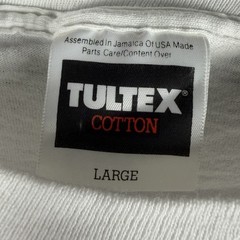 RARE Vintage Single Stitch Tultex Test Print T Shirt Large USA Made White Blue