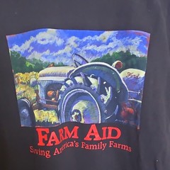 Aloré Farm Aid 2002 Double-Sided Graphic Logo T-Shirt Mens M Black Crew Neck Y2K