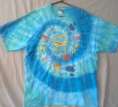 Vintage Liquid Blue The Beatles Yellow Submarine 2004 T-Shirt Tie Dye XXL 2XL