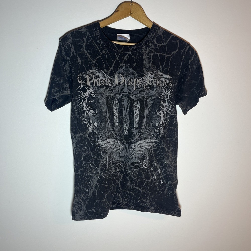 Three Days Grace All Over Print T Shirt Acid Washed Y2K Vintage Band Tee 1A