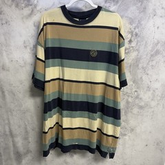 Vintage Karl Kana Jeans Striped T Shirt Mens 3XL 27.5×31.5 90s Y2K