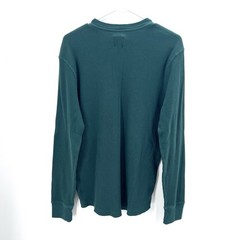 Gap Green Waffle Knit Long Sleeve Henley Thermal Shirt Mens Size Large