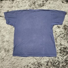 Nike T-Shirt Mens Large Blue Loose Fit Cotton Swoosh Short Sleeve Pullover Flaw
