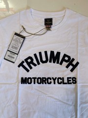 Triumph Motorcycles Burnham T Shirt Mens Medium White Soft Cotton Crew Neck
