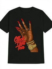 Red Nail Polish Clock Graphic Men’s T-Shirt Casual Streetwear Art Tee