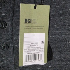 Goodfellow & Co Mens Henley Shirt Long Sleeve Gray Marled Raglan Standard Fit L