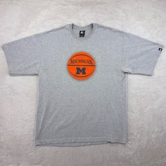 Michigan Wolverines Shirt Mens Large Gray NCAA Basketball Graphic Tee Starter