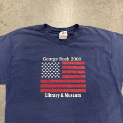 Vintage Men’s George Bush 2000 American Flag Graphic T-Shirt Mens M Library