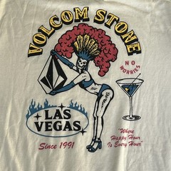 Volcom Stone Shirt L Beige Las Vegas Surf Skate Ski 420 Streetwear Happy 3191