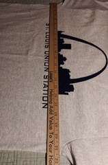 Vtg Lg FOTL St. Louis Union Station Graphic Single Stitch T Shirt W/ Flanel Cuff