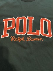 Polo Ralph Lauren Chenille Big Logo Spell Out T Shirt Green Classic Fit Mens M