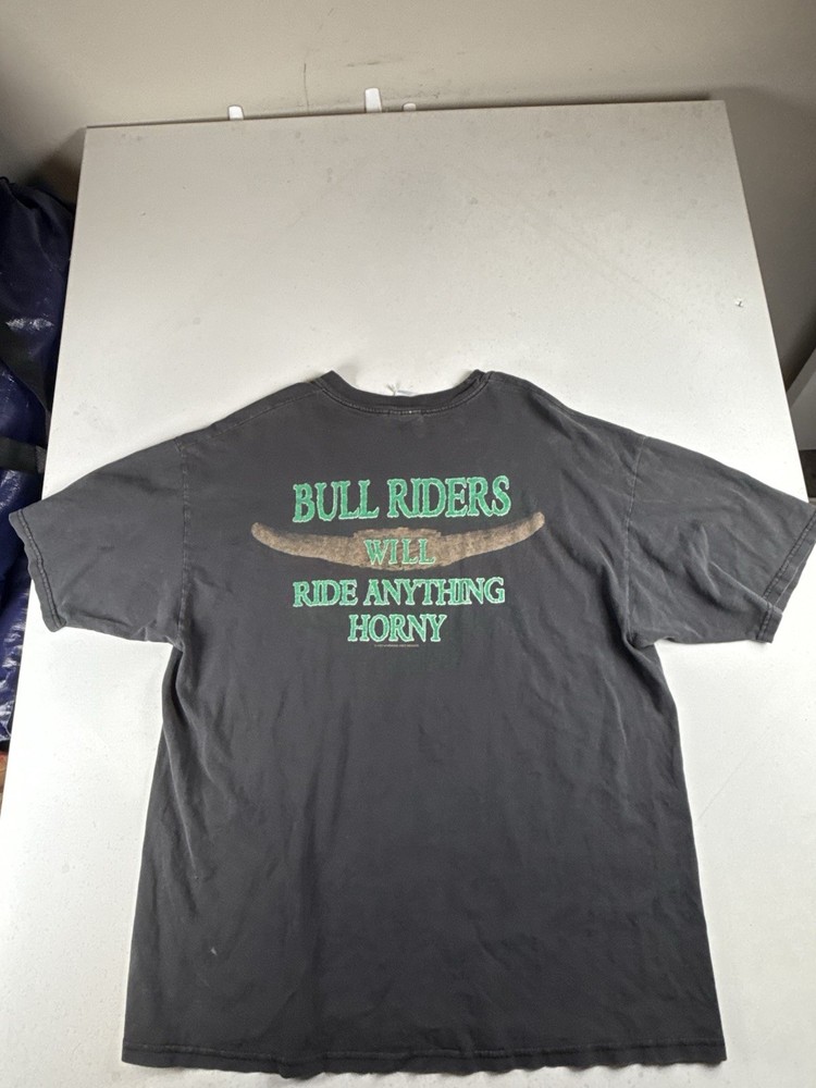 VINTAGE T Shirt 90’s Hard Buck Rodeo Co Size XL Black Cowboy