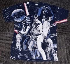 Star Wars War Of Wars Allover Print Tee T-Shirt Tee Yoda Luke Darth Vader R2D2