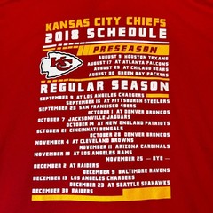 NWT Majestic 2018 Kansas City Chiefs Red Regular Season Graphic T-Shirt Sz 2XL