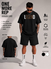 Men’s 100% Cotton Oversized T Shirt Unisex Streetwear LEGEND Graphic Tee