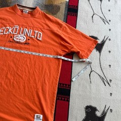 Vintage Ecko Unltd Orange Embroidered Rhino Logo T-Shirt XXL Streetwear Y2K