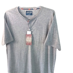 Jachs Signature Soft Touch Henley Shirt 3XL Gray Short Sleeve 3 Button NWT