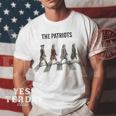 The Patriots Founding Fathers Walking Abbey Road American Flag Patriotic T-Shirt