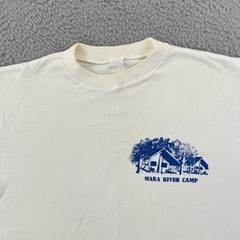 Vintage Mara River Camp Shirt Adult Meidum Kenya Short Sleeve 80s Outdoor USA