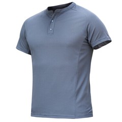 Outdoor Men’s Henry Collar Short Sleeve Shirts Waffle Quick dry Casual T-Shirts