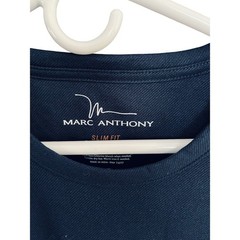 Marc Anthony Mens Slim Fit Long Sleeve Crew Neck T-Shirt Navy Blue New