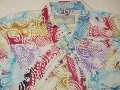 UNIQUE MENS 3XL CHEST 60 LENGTH 34 GEOMETRIC HIPPIE PRINT AMERICAN TERRAIN