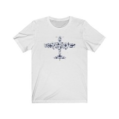 Flight V1.0 Collage T Shirt. Fighter Plane Collage Of Airplanes, Helicopters