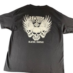 Harley Davidson Mens XLarge Skull Santa Naughty Christmas Graphic TShirt Black