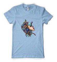 Bright Colourful Metallic Robot Skull Android Personalised Unisex Adult T Shirt