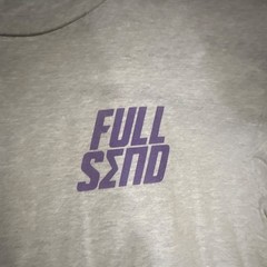 Men’s Gray FULL SEND Graphic Print Logo Crew Neck Short Sleeve T-Shirt L