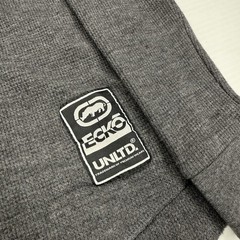 Vtg Ecko Unltd Mens Thermal Waffle Knit Long Sleeve Shirt M Gray Punk Skater Y2K