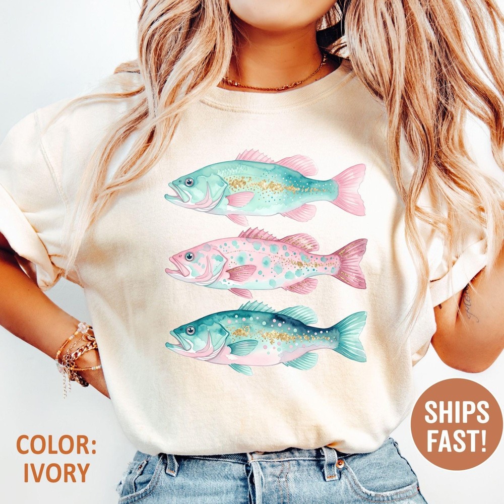 Comfort Colors Preppy Fish Shirt Summer Fish Lover Gift for Her Tropical Fish