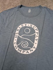 Hurley Shirt Mens Large Blue Crew Neck Supply Company Graphic Surf Tee NWT