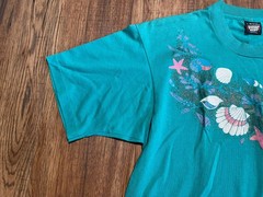 Vintage 90s Nature Beach Seashells T Shirt Mens Large Single Stitch USA Florida