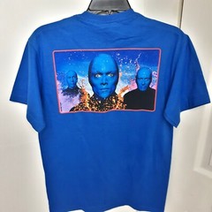 RARE Vintage Y2K Blue Man Group THE VENETIAN Size Small S T-Shirt Blue Art