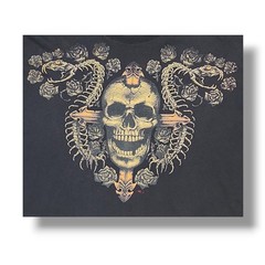 Hanes Vintage Style Skull & Snake Skeleton Graphic Black T-Shirt Men’s 2xl