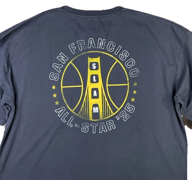 Slam T-Shirt Men Sz XL All-Star’25 Graphic Tee Crewneck Gray Short Sleeve