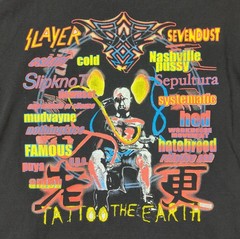 Vintage 2000 Tattoo The Earth Tour Shirt XL Delta Slayer Slipknot Mudvayne Tee